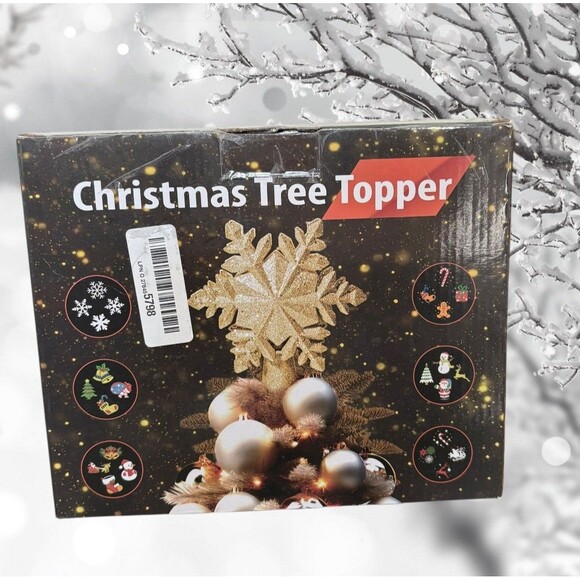 LED Christmas Tree Topper Projector Star Christmas Tree 6 pattern plates Gold - Picture 3 of 6